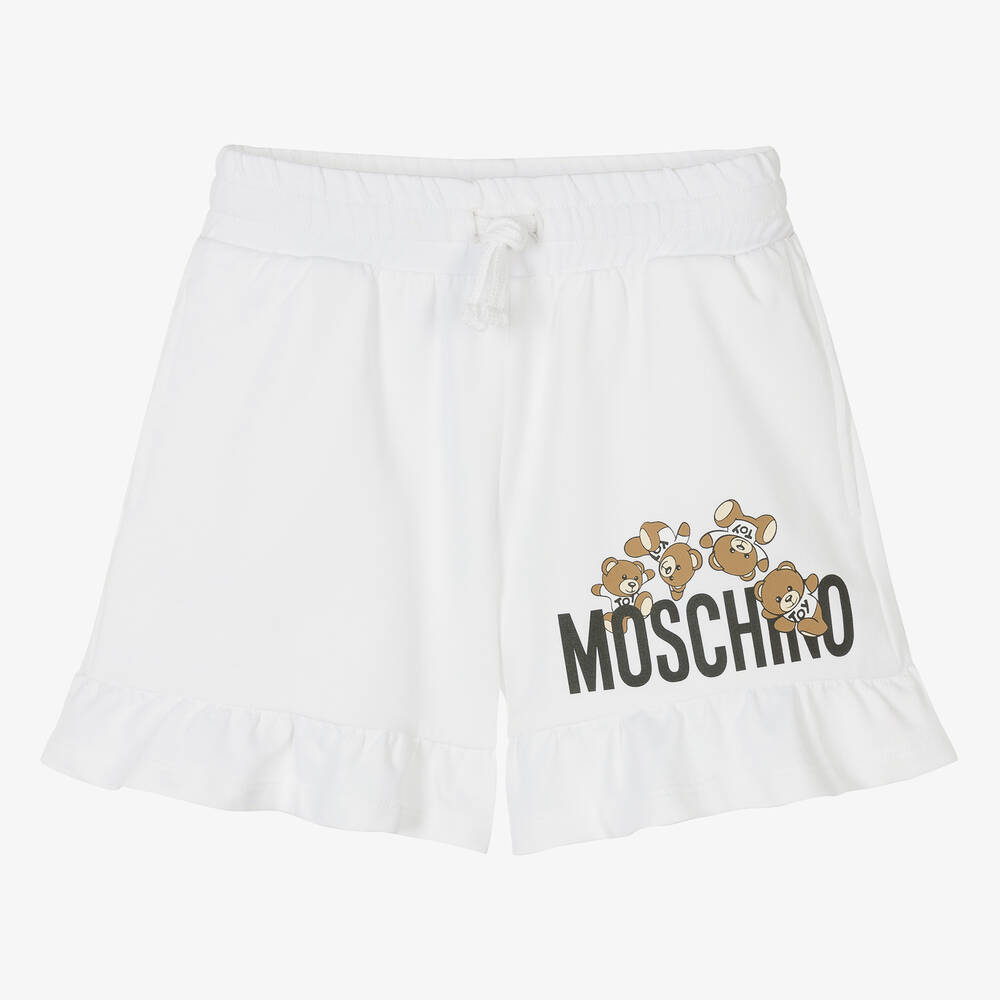 Moschino Kid-Teen - Teen Girls White Cotton Frilled Shorts | Childrensalon
