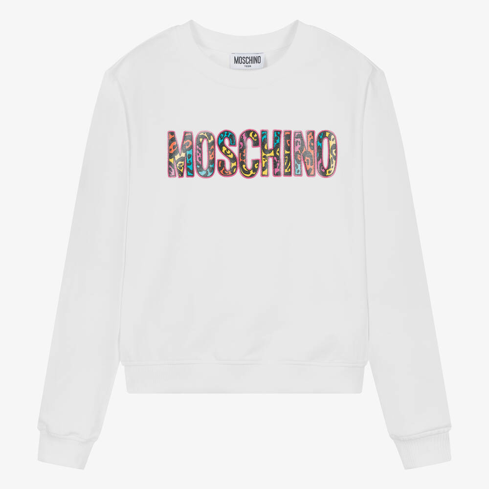 Moschino Kid-Teen - Teen Girls White Cotton Sweatshirt | Childrensalon