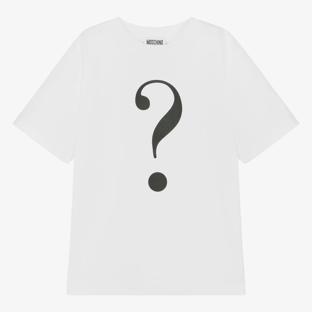 Shop Moschino Kid-teen Teen White Cotton T-shirt