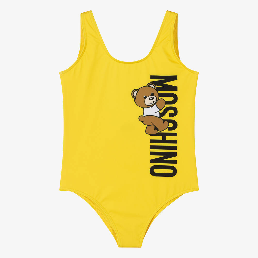 Moschino Kid-teen Teen Girls Yellow Teddy Bear Swimsuit