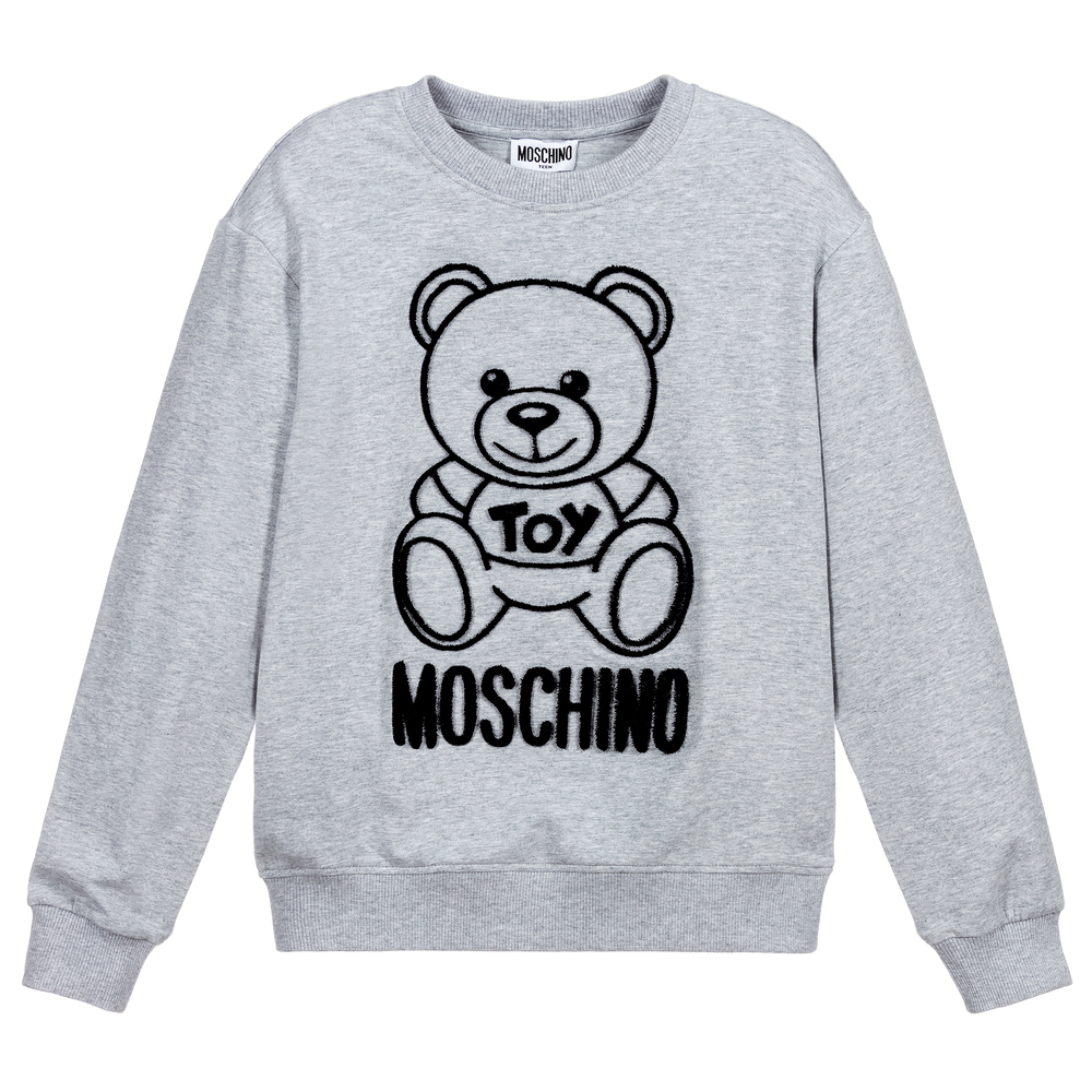 Moschino Kid-Teen - Teen Grey Logo Sweatshirt | Childrensalon