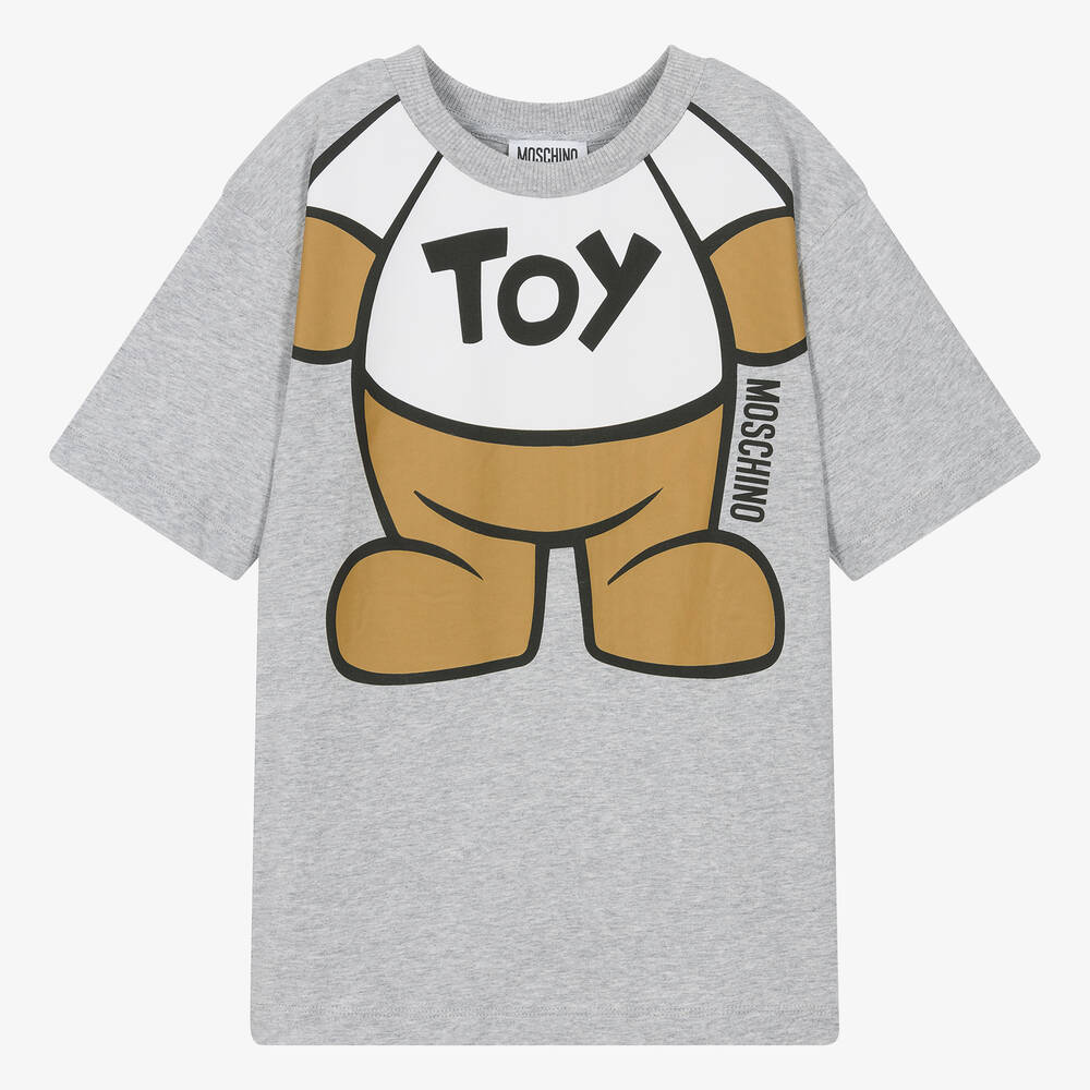 Moschino Kid-Teen - Teen Grey Marl Cotton T-Shirt | Childrensalon