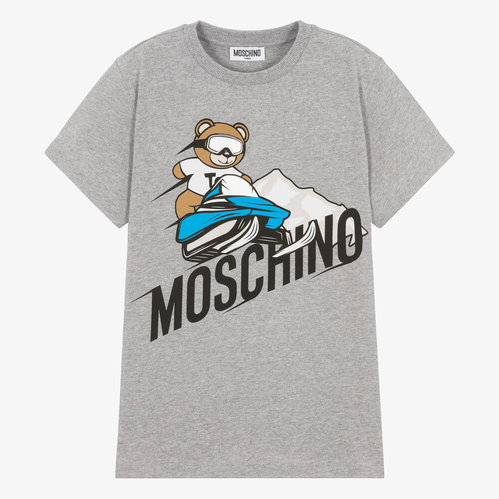Moschino Kid-teen Teen Grey Mountain Teddy Bear T-shirt