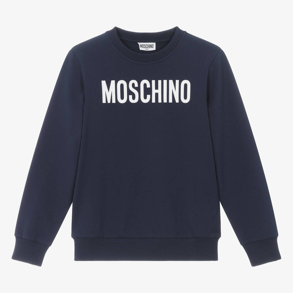 Moschino Kid-Teen - Teen Navy Blue Cotton Sweatshirt | Childrensalon