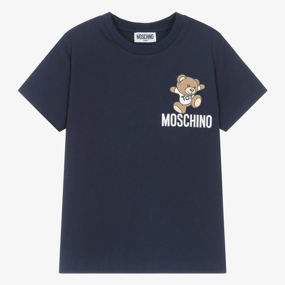 Moschino Kid-Teen - Teen Navy Blue Cotton T-Shirt | Childrensalon