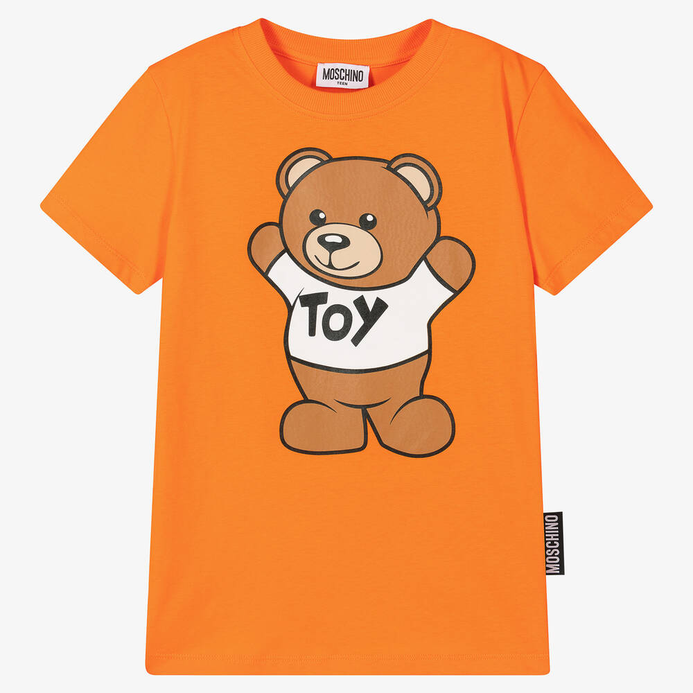 Moschino Kid-Teen - Teen Orange Logo T-Shirt | Childrensalon