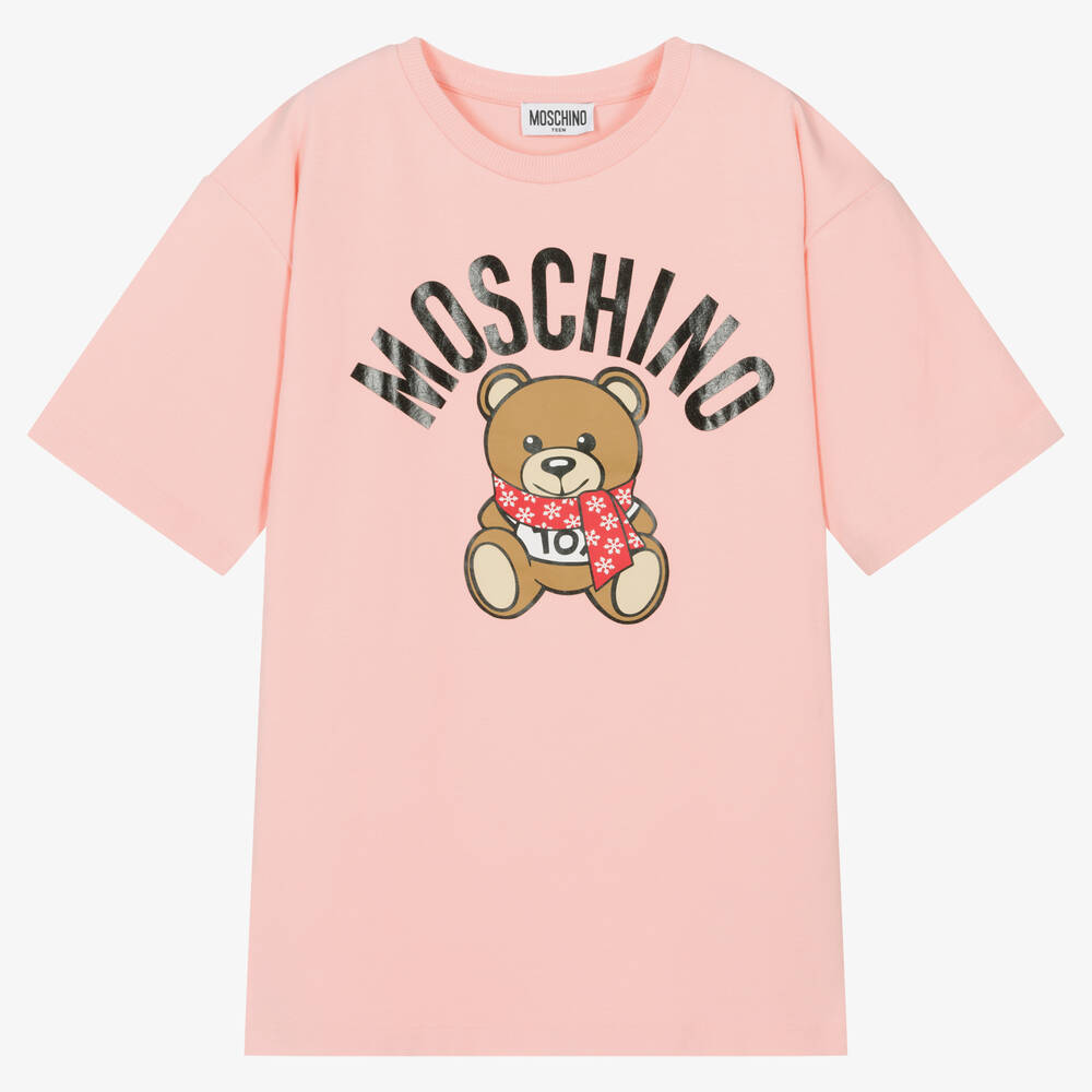 Moschino Kid-teen Girls Teen Pink Cotton Oversized T-shirt
