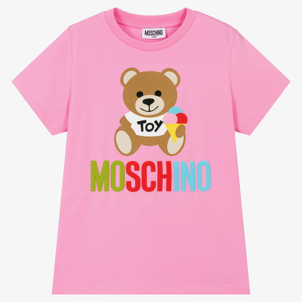 Moschino Kid-teen Teen Pink Cotton Teddy Bear T-shirt
