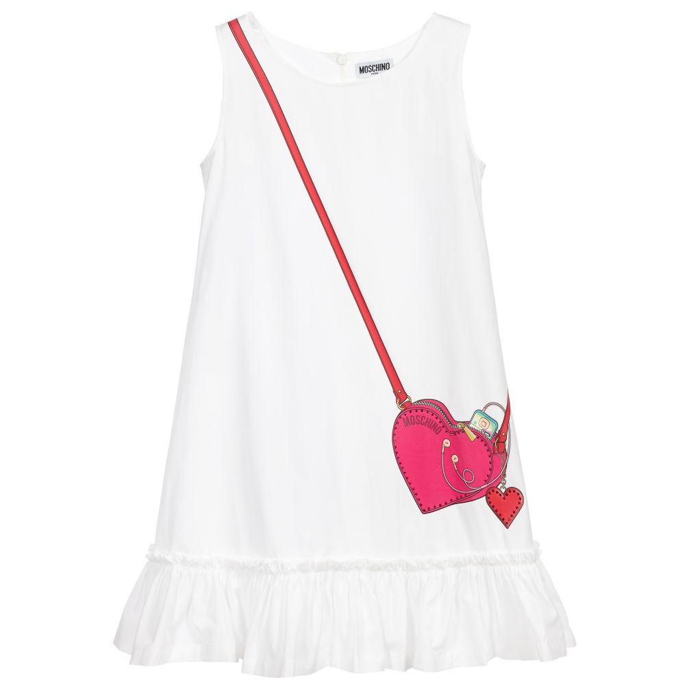 Moschino Kid-Teen - Teen White Bag Logo Dress | Childrensalon