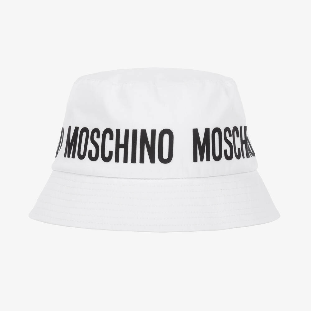 Moschino Kid-Teen - Teen White Cotton Bucket Hat | Childrensalon