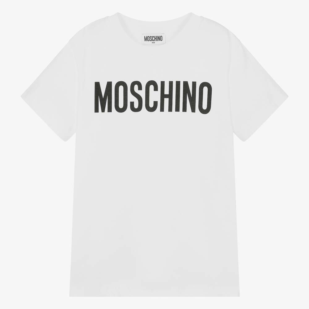 Moschino Kid-Teen - تيشيرت قطن جيرسي لون أبيض | Childrensalon