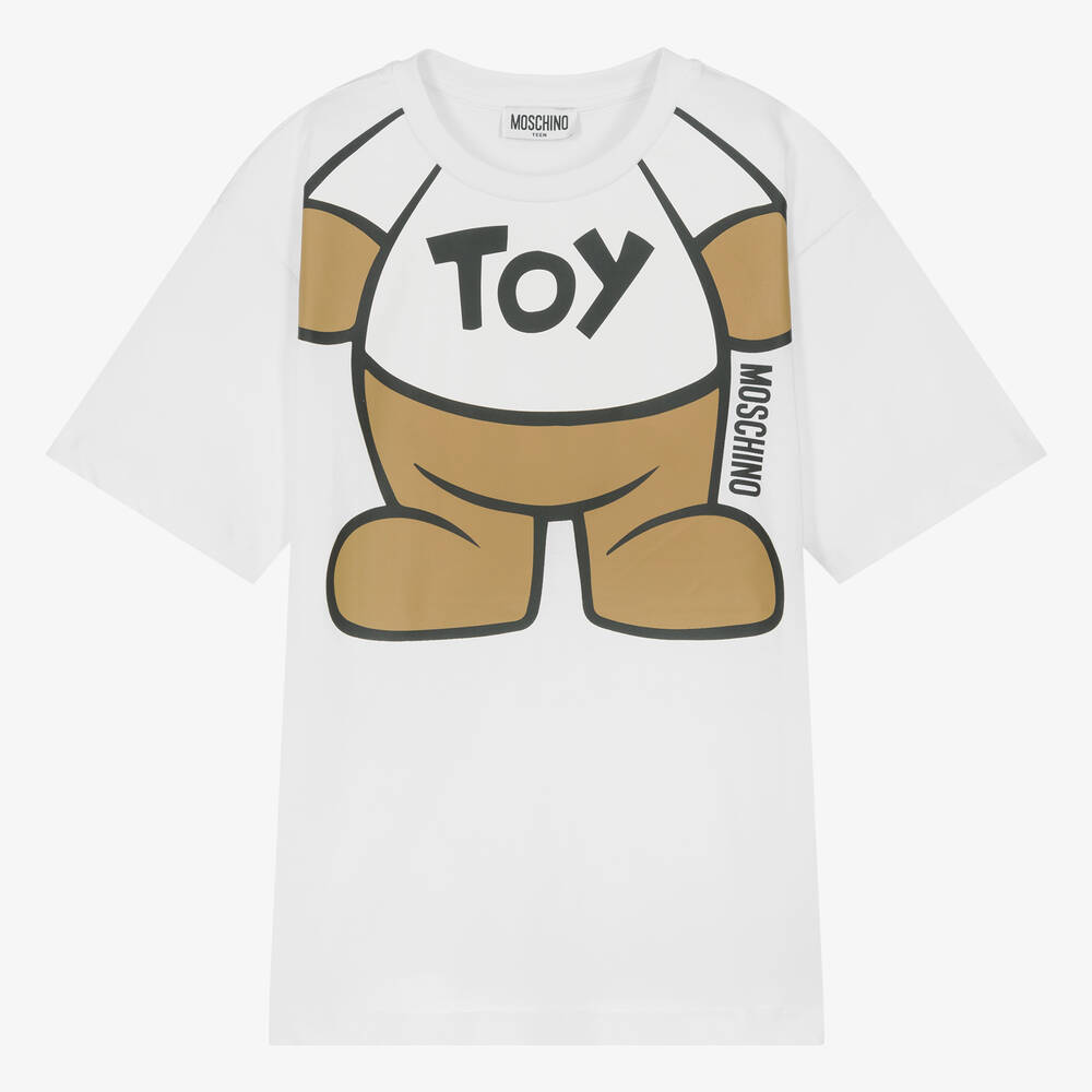 Moschino Kid-Teen - Teen White Cotton T-Shirt | Childrensalon
