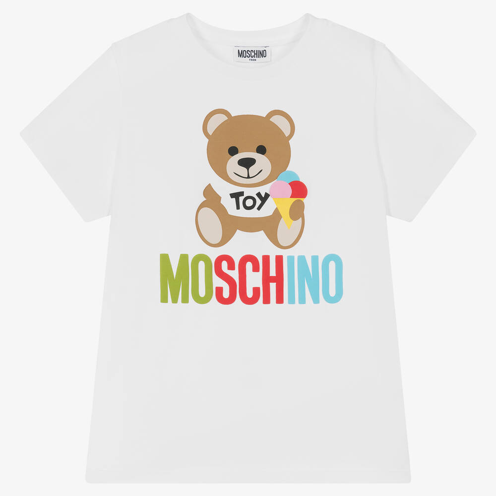Moschino Kid-teen Teen White Cotton Teddy Bear T-shirt