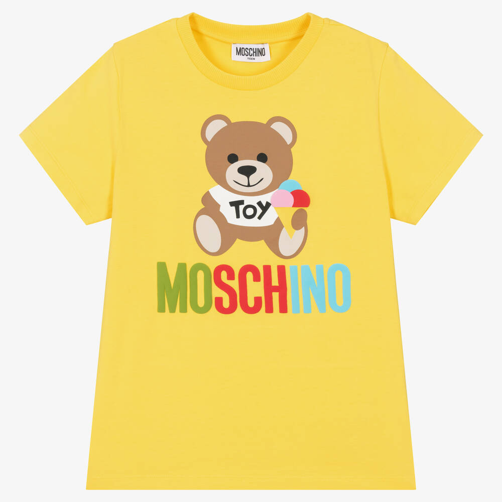 Moschino Kid-teen Teen Yellow Cotton Teddy Bear T-shirt