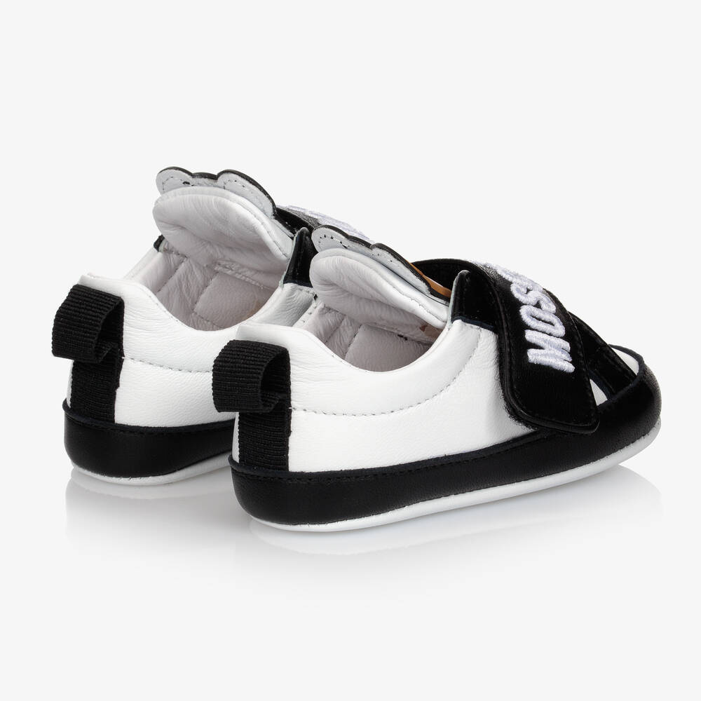 Moschino Kids Teddy Bear leather pre-walker shoes - Black