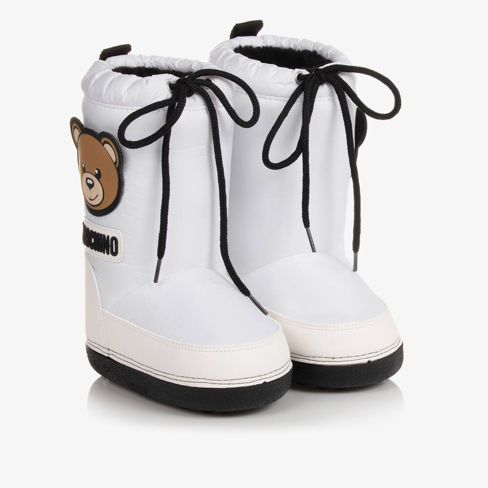 Moschino - White Teddy Bear Snow Boots | Childrensalon