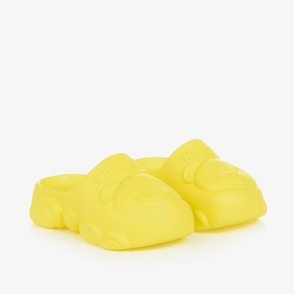 Moschino Kid-Teen - Yellow Teddy Bear Clogs | Childrensalon