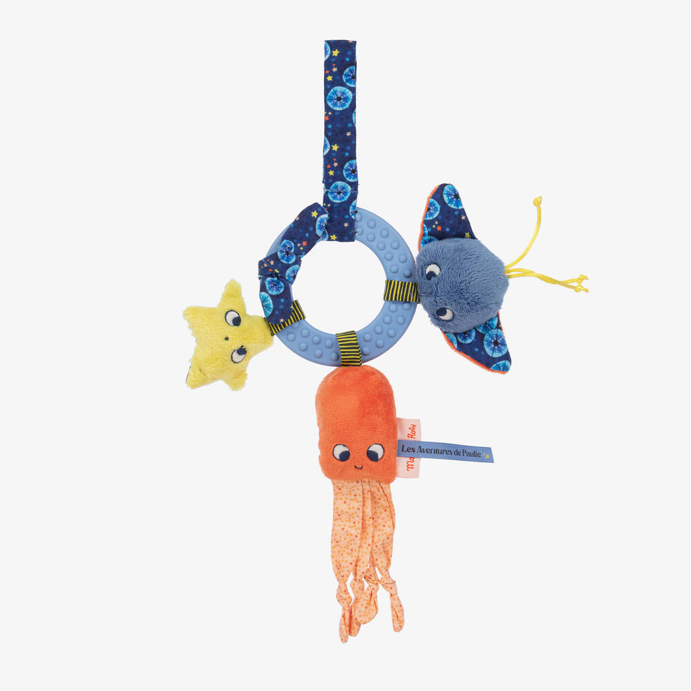 Moulin Roty - Синяя развивающая игрушка Морская фауна (18см) | Childrensalon