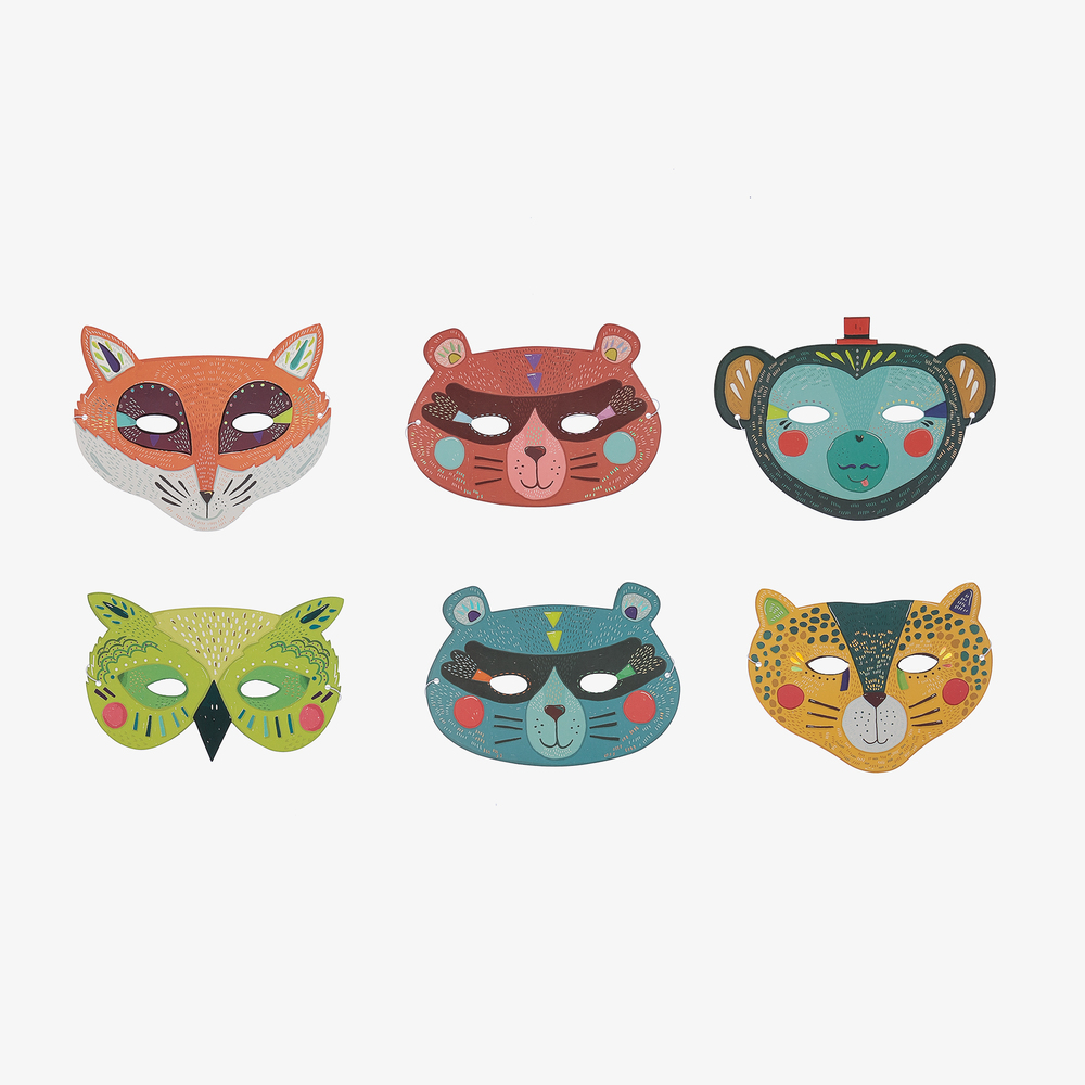 Moulin Roty - Paper Animal Masks (6 Pack) | Childrensalon