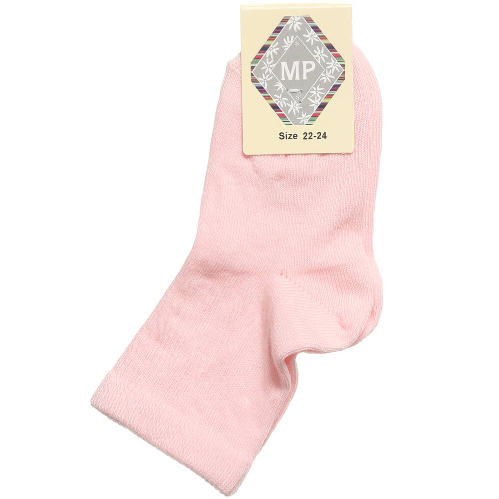 MP - Pale Pink Cotton Short Socks | Childrensalon