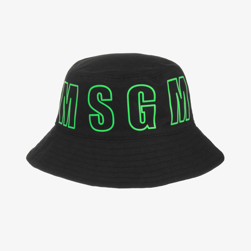 MSGM - Black Cotton Bucket Hat | Childrensalon