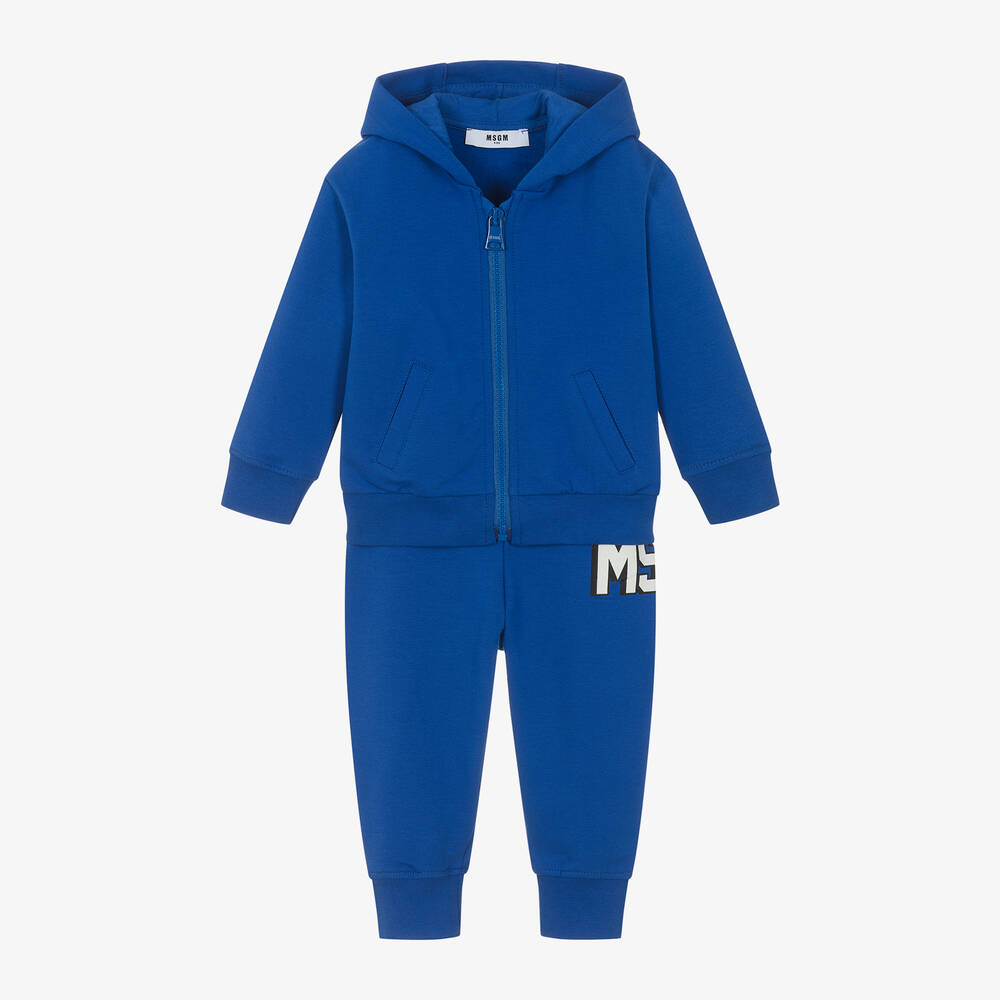 MSGM - Boys Blue Cotton Tracksuit | Childrensalon