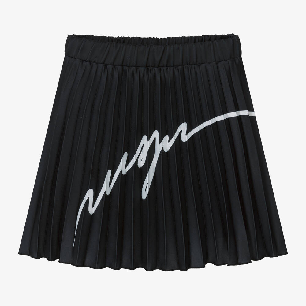 MSGM - Girls Black Pleated Crêpe Skirt | Childrensalon