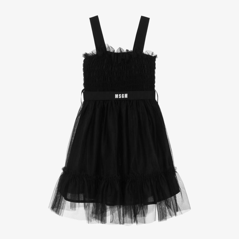 MSGM - Girls Black Tulle Dress | Childrensalon