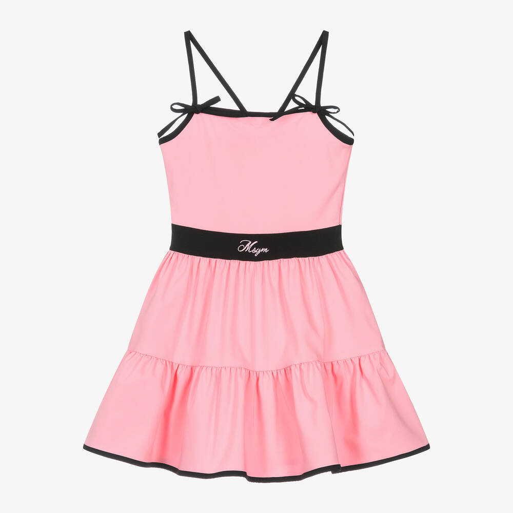Shop Msgm Girls Pink Cotton Dress