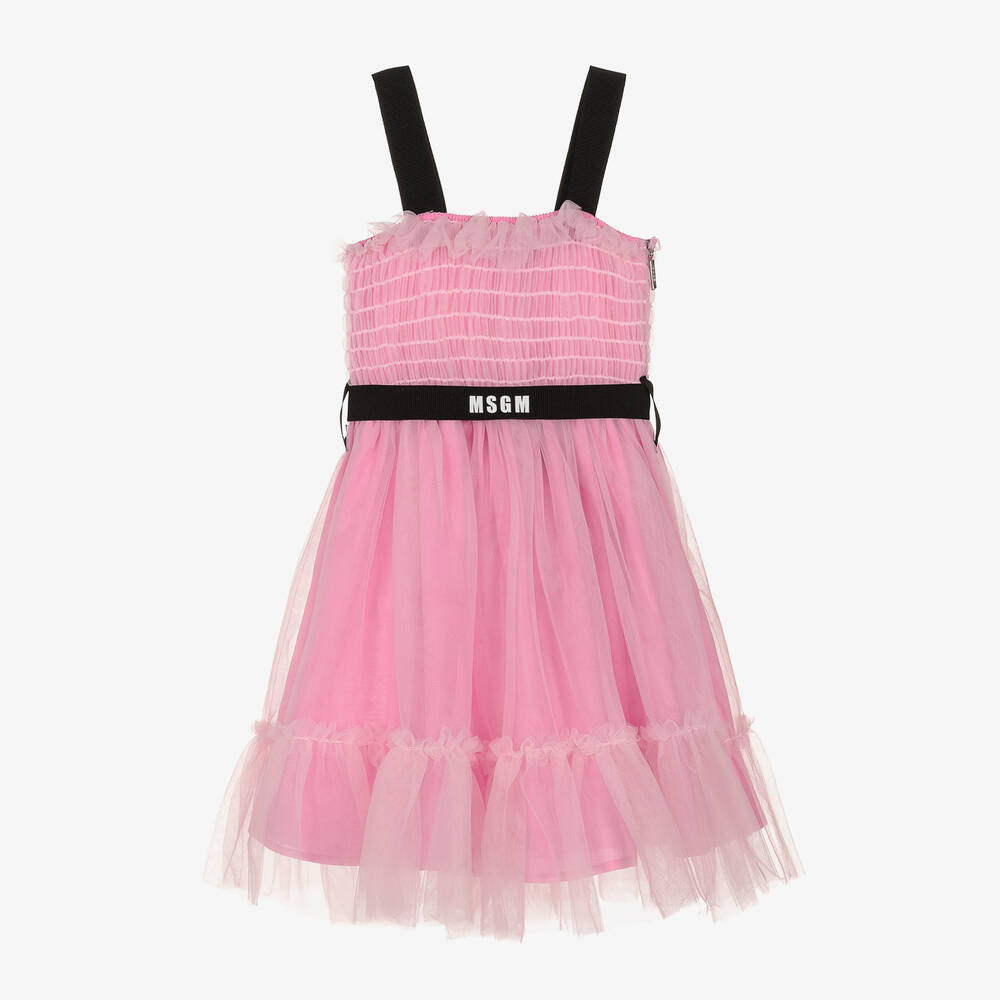 MSGM - Girls Pink Tulle Dress | Childrensalon