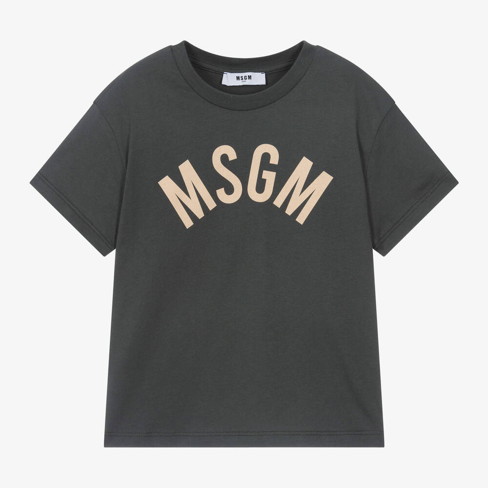 MSGM - Grey Cotton Club Paradiso T-Shirt | Childrensalon