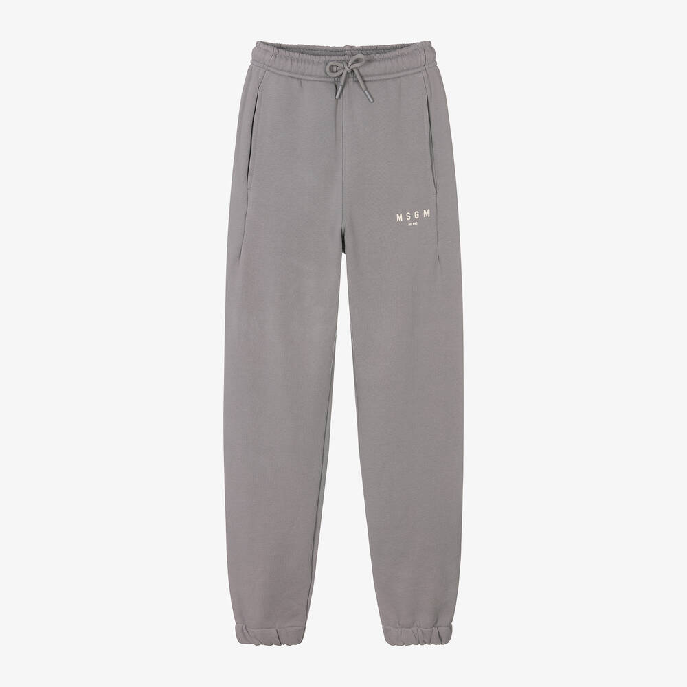 MSGM - Grey Cotton Joggers | Childrensalon