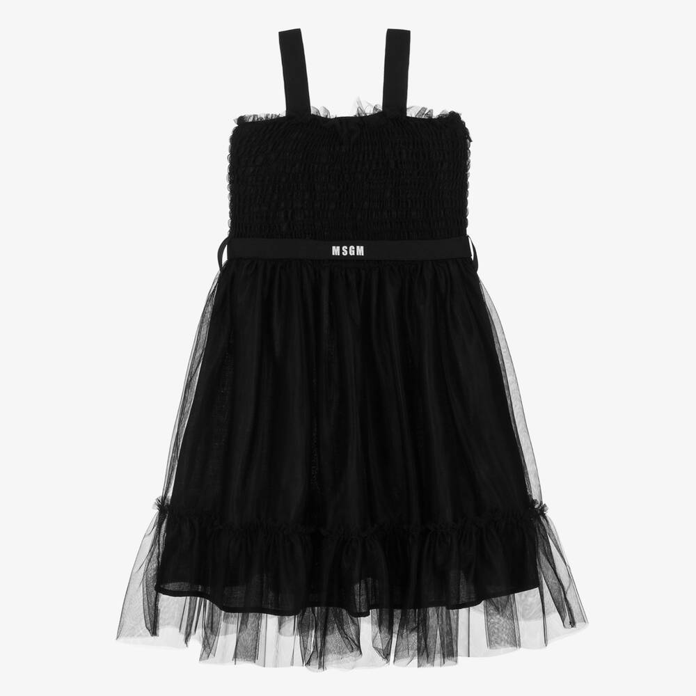 MSGM - Teen Girls Black Tulle Dress | Childrensalon