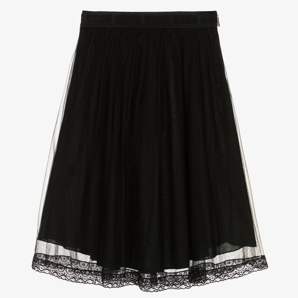 MSGM - Teen Girls Black Tulle Skirt | Childrensalon