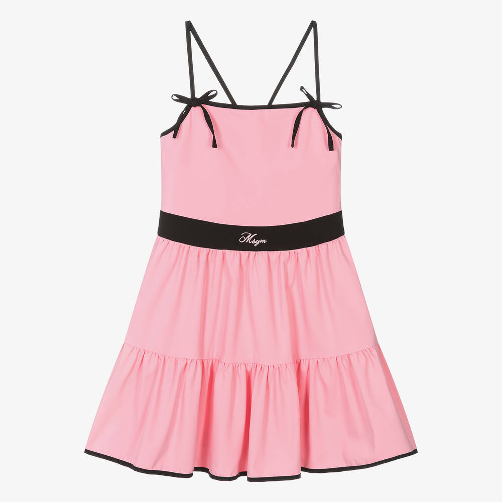 MSGM - Розовое хлопковое платье для девочек-подростков | Childrensalon