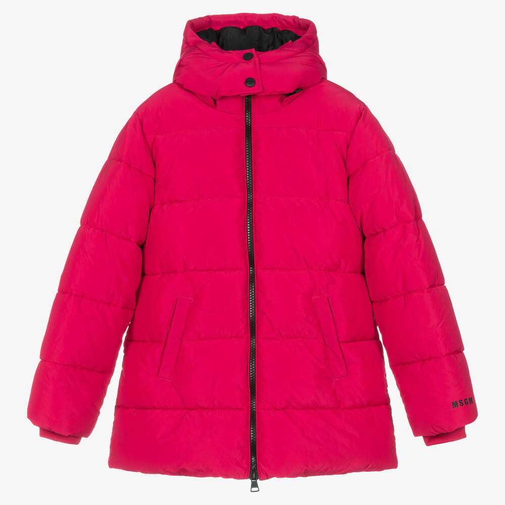 Msgm Teen Girls Pink Puffer Coat