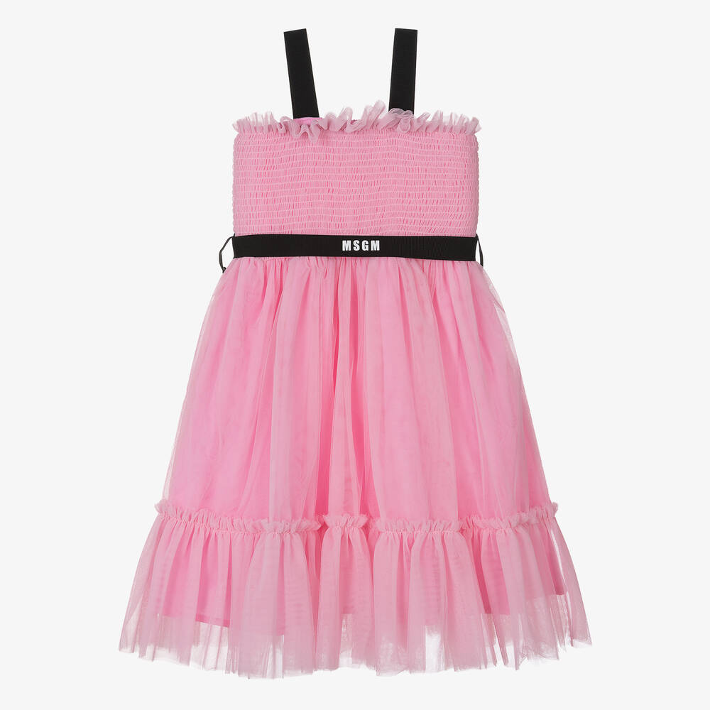 Shop Msgm Teen Girls Pink Tulle Dress