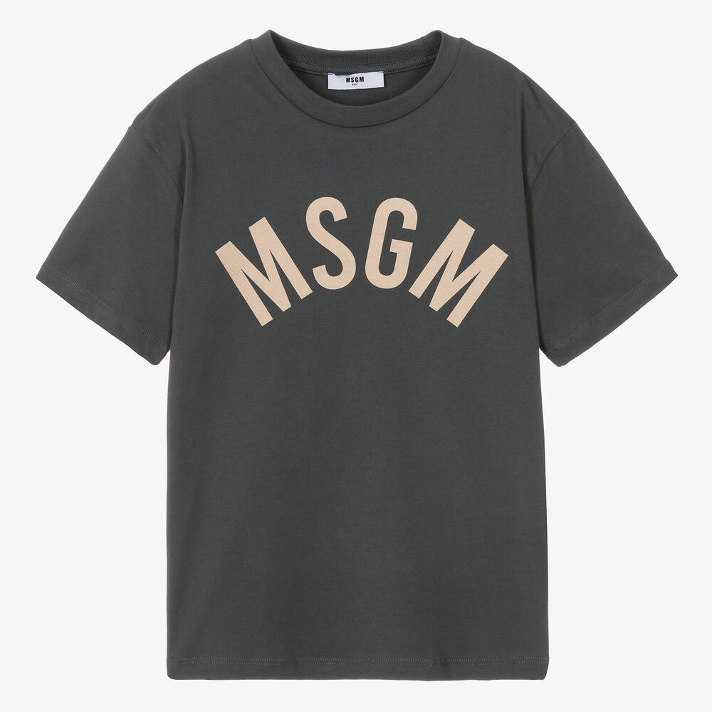 MSGM - T-shirt gris en coton Club Paradiso ado | Childrensalon