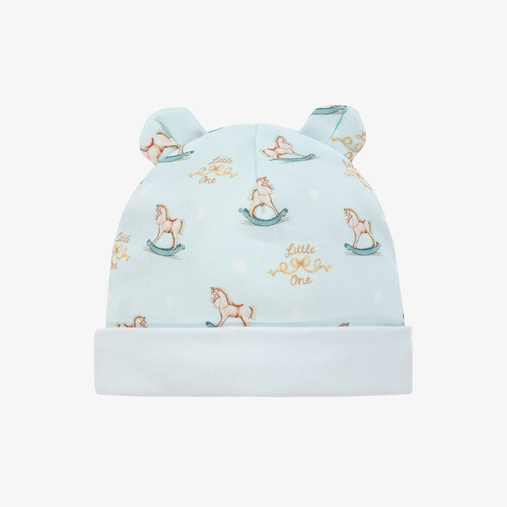 My Little Pie - Baby Boys Blue Supima Cotton Rocking Horse Hat | Childrensalon