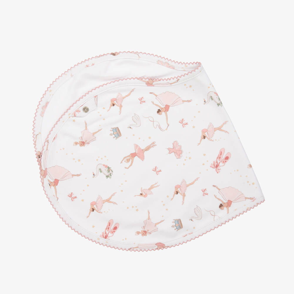 My Little Pie - Baby Girls White Cotton Opera Burp Cloth (59cm) | Childrensalon