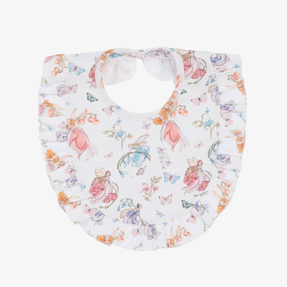 My Little Pie - Baby Girls White Supima Cotton Daphne Bib | Childrensalon