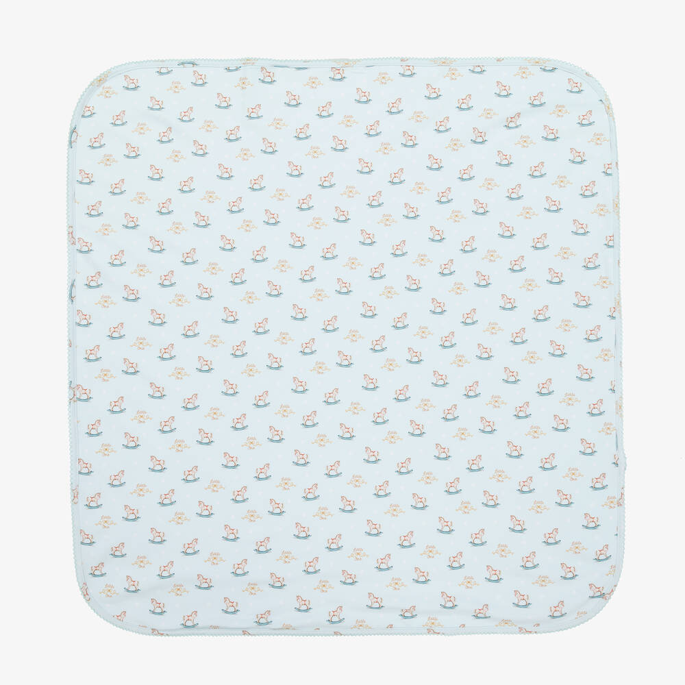 My Little Pie - Blue Supima Cotton Rocking Horse Blanket (80cm) | Childrensalon