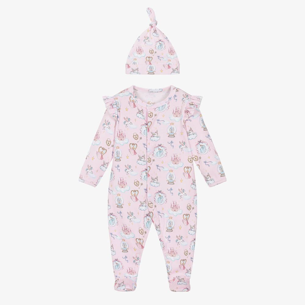 My Little Pie - Girls Pink Supima Cotton Princess Babysuit Set | Childrensalon