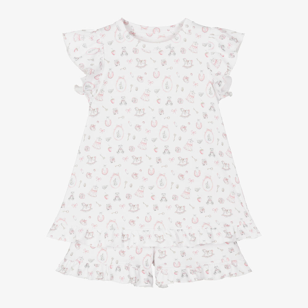 My Little Pie - Girls White & Pink Cotton Pyjamas | Childrensalon