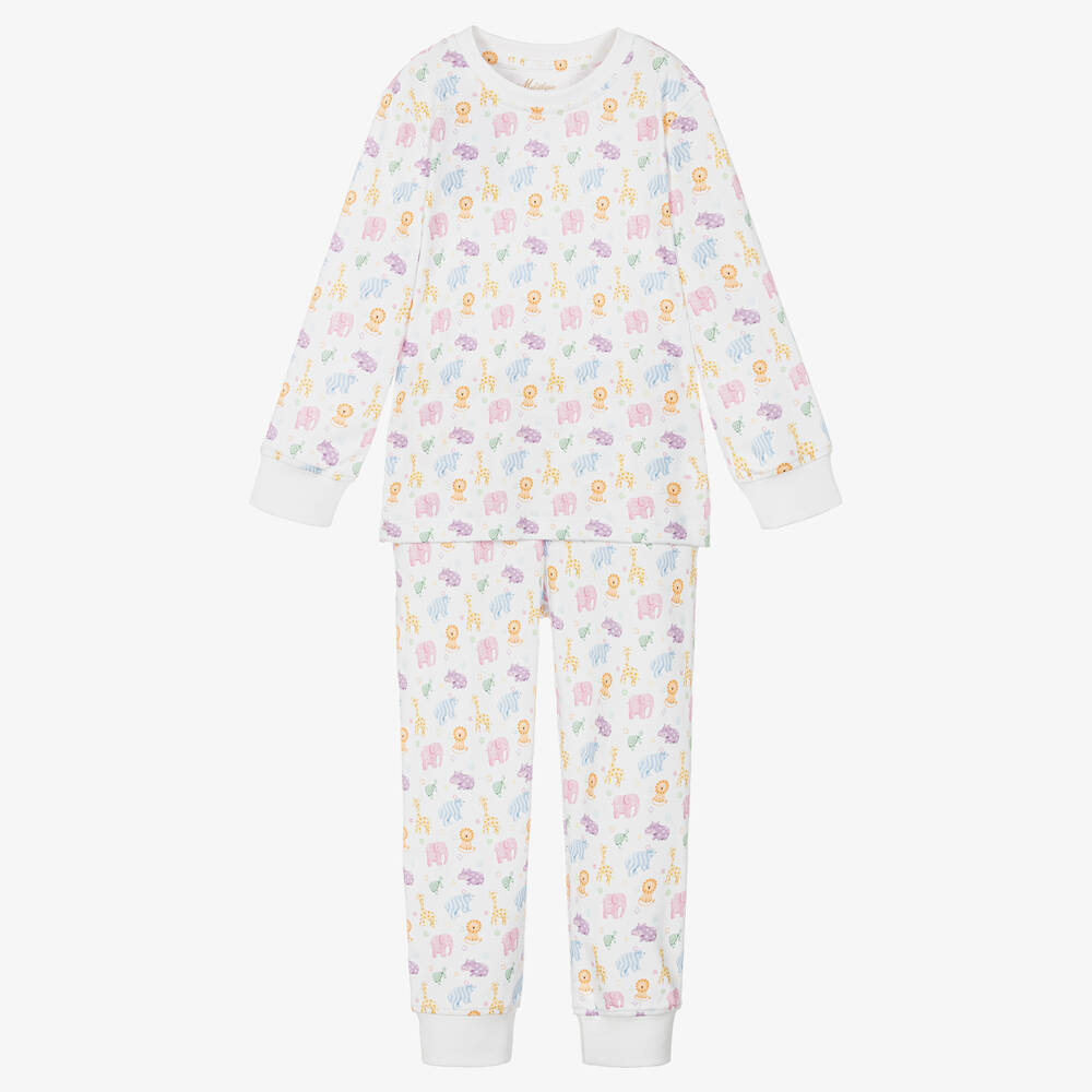 My Little Pie - Girls White Supima Cotton Rainbow Pyjamas | Childrensalon