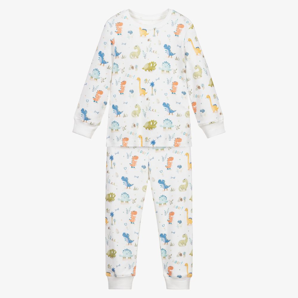 My Little Pie - Ivory Cotton Dino Pyjamas | Childrensalon