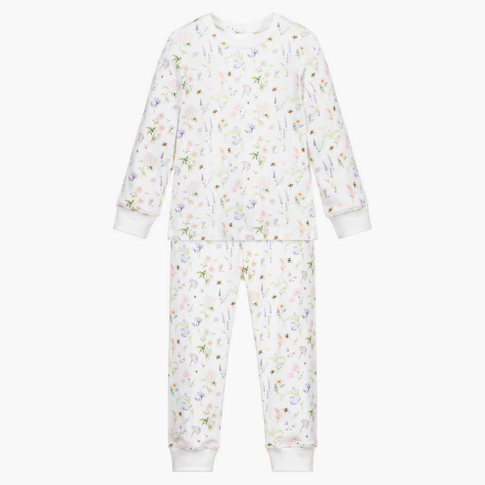 My Little Pie - Ivory Cotton Flower Pyjamas | Childrensalon