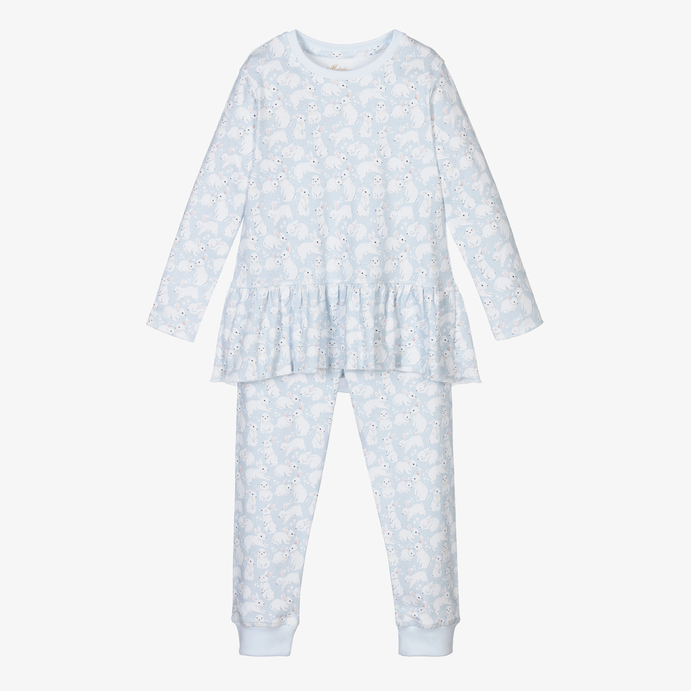 My Little Pie Babies' Girls Supima Cotton Rabbits Pyjamas In Blue