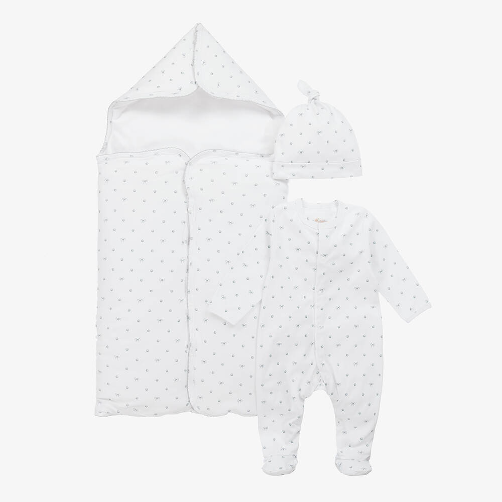 My Little Pie - White & Grey Supima Cotton Babysuit Set | Childrensalon