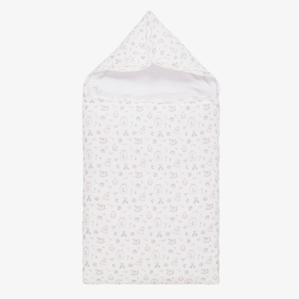 My Little Pie - White Supima Cotton Delicate Pink Nest (80cm) | Childrensalon